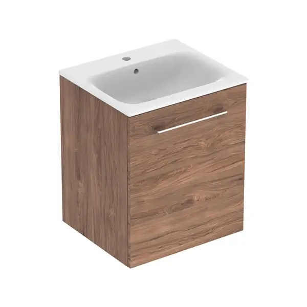 Тумба с раковиной Geberit Selnova Square slim rim 55 см, орех тёмный (501.250.00.1) Тумба с раковиной Geberit Selnova Square slim rim 55 см, орех тёмный (501.250.00.1)