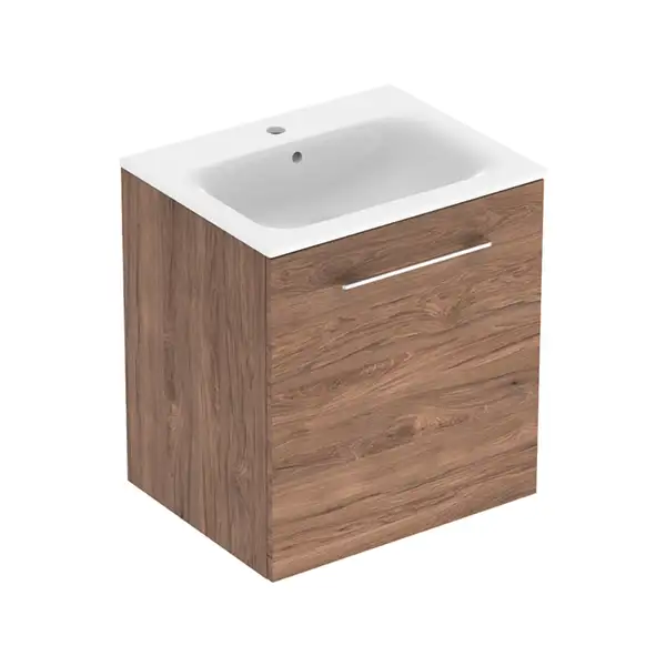 Тумба с раковиной Geberit Selnova Square slim rim 60 см, орех тёмный (501.254.00.1) Тумба с раковиной Geberit Selnova Square slim rim 60 см, орех тёмный (501.254.00.1)