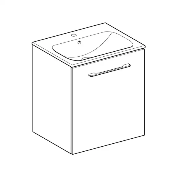 Тумба с раковиной Geberit Selnova Square slim rim 60 см, орех тёмный (501.254.00.1) Тумба с раковиной Geberit Selnova Square slim rim 60 см, орех тёмный (501.254.00.1)