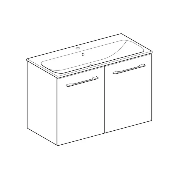 Тумба с раковиной Geberit Selnova Square slim rim 100 см, белый глянцевый (501.260.00.1) Тумба с раковиной Geberit Selnova Square slim rim 100 см, белый глянцевый (501.260.00.1)