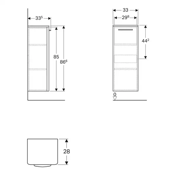 Шкафчик Geberit Selnova Square 33 х 33,5 х h86,6 см, лава матовая (501.392.JK.1) Шкафчик Geberit Selnova Square 33 х 33,5 х h86,6 см, лава матовая (501.392.JK.1)