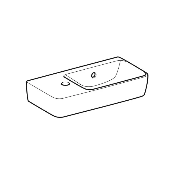 Маленькая (мини) раковина Geberit Selnova Compact 50 х 25 см, с 1 отверстием под смеситель слева (501.506.00.1)