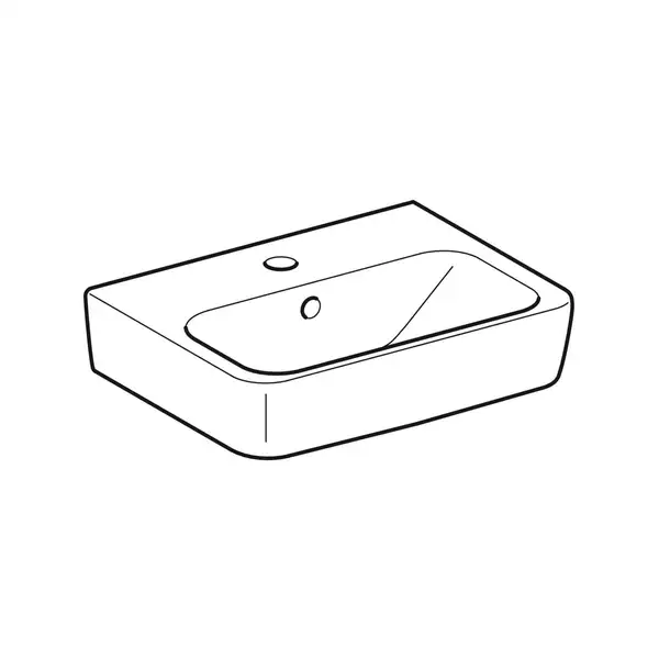 Маленькая (мини) раковина Geberit Selnova Compact 45 х 34 см, с 1 отверстием под смеситель (501.548.00.1)