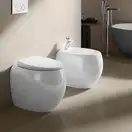 Унитаз напольный, пристенный, безободковый Rak Ceramics Сloud, без сиденья, белый глянец (CLOWC1346AWHA)