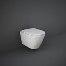 Унитаз подвесной Rimless (безободковый) Rak Ceramics Feeling c сиденьем, белый матовый (RST23500A+RSTSC3901500)