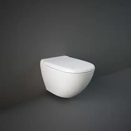 Унитаз подвесной Rimless (безободковый) Rak Ceramics Reserva, белый глянец (RS13AWHA) Унитаз подвесной Rimless (безободковый) Rak Ceramics Reserva, белый глянец (RS13AWHA)