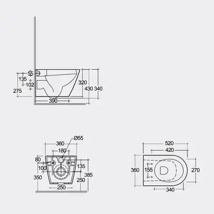 Унитаз подвесной Rimless (безободковый) Rak Ceramics Feeling, matt cappuccino (RST23514A) Унитаз подвесной Rimless (безободковый) Rak Ceramics Feeling, matt cappuccino (RST23514A)