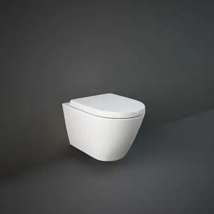 Унитаз подвесной Rimless (безободковый) Rak Ceramics Resort, белый глянец (RST23AWHA)
