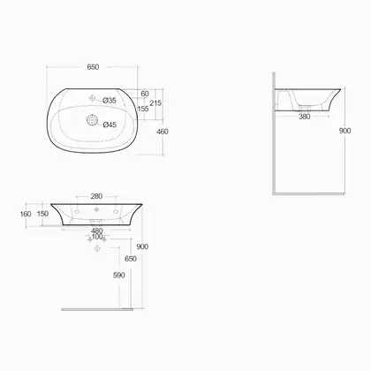Раковина подвесная Rak Ceramics Sensation 65 х 46 см (SENWB6501AWHA) Раковина подвесная Rak Ceramics Sensation 65 х 46 см (SENWB6501AWHA)
