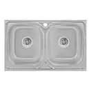 Кухонная мойка с двумя чашами Lidz 5080 0,8 мм Decor (LIDZ5080DEC08)