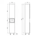 Пенал напольный Qtap Robin 350х1950х316 Graphite/Whitish oak QT1376PN1652RGWO