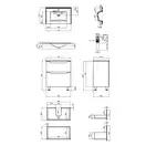 Комплект Qtap Scorpio 710х825х460 Graphite тумба напольная + раковина врезная QT1471TNВ7023070CG