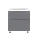 Комплект Qtap Scorpio 710х825х460 Graphite тумба напольная + раковина врезная QT1471TNВ7023070CG