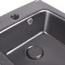 Раковина подвесная моноблок Qtap Tern 370х410х400 Matt black с донным клапаном QT1711G808MB