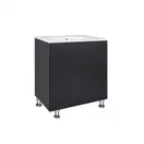 Комплект Qtap Tern 700х725х437 Matt black тумба напольная + раковина врезная, с полотенцедержателем QT1771TNЛ7023070CG (QT1771TNL7023070CMB)