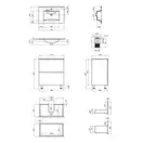 Комплект Qtap Tern 700х725х437 Matt black тумба напольная + раковина врезная, с полотенцедержателем QT1771TNЛ7023070CG (QT1771TNL7023070CMB)