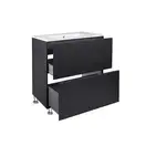 Комплект Qtap Tern 700х725х437 Matt black тумба напольная + раковина врезная, с полотенцедержателем QT1771TNЛ7023070CG (QT1771TNL7023070CMB)