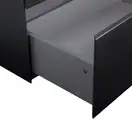 Комплект Qtap Tern 700х725х437 Matt black тумба напольная + раковина врезная, с полотенцедержателем QT1771TNЛ7023070CG (QT1771TNL7023070CMB)