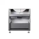 Комплект Qtap Tern 700х725х437 Matt black тумба напольная + раковина врезная, с полотенцедержателем QT1771TNЛ7023070CG (QT1771TNL7023070CMB)
