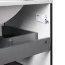 Комплект Qtap Tern 800х725х437 Matt black тумба напольная + раковина врезная, с полотенцедержателем QT1771TNЛ8023080CG (QT1771TNL8023080CMB)