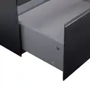 Тумба подвесная Qtap Tern 600х580х437 Matt black с полотенцедержателем QT1774TPL602MB
