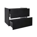 Тумба подвесная Qtap Tern 700х580х437 Matt black с полотенцедержателем QT1774TPL702MB
