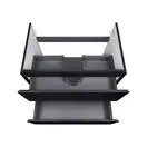 Тумба подвесная Qtap Tern 700х580х437 Matt black с полотенцедержателем QT1774TPL702MB