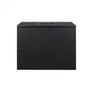Тумба подвесная Qtap Tern 600х476х469 Matt black со столешницей и полотенцедержателем QT1774TPЛ602G (QT1779TPL602MB)