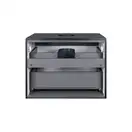 Тумба подвесная Qtap Tern 600х476х469 Matt black со столешницей и полотенцедержателем QT1774TPЛ602G (QT1779TPL602MB)
