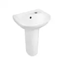 Раковина напольная с пьедесталом Qtap Baby 375x305x520 White с донным клапаном QT2311LP304BW