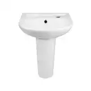Раковина напольная с пьедесталом Qtap Baby 375x305x520 White с донным клапаном QT2311LP304BW