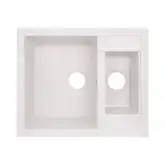 Кухонная мойка с дополнительной чашей Lidz 615x500/200 WHI-01 (LIDZWHI01615500200)
