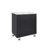 Комплект Qtap Tern 700х725х437 Matt black тумба напольная + раковина врезная, с полотенцедержателем QT1771TNЛ7023070CG (QT1771TNL7023070CMB)