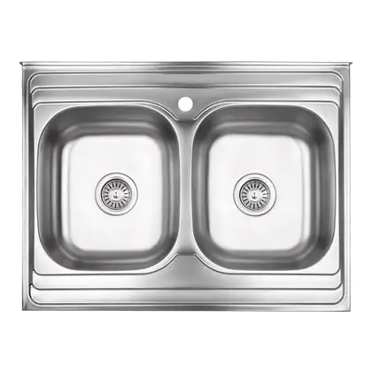 Кухонная мойка с двумя чашами Lidz 6080 0,8 мм Decor (LIDZ6080DEC08) Кухонная мойка с двумя чашами Lidz 6080 0,8 мм Decor (LIDZ6080DEC08)