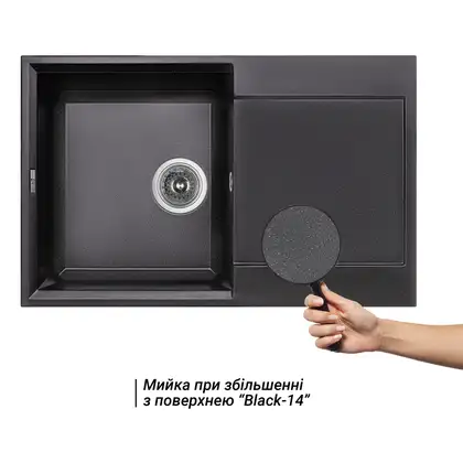 Lidz BLM-14 Кухонная мойка, черная матовая (LIDZBLM14790495230)