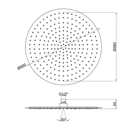 Лейка для верхнего душа Lidz (CRM) 51 10 103 40, Ø40 см (LIDZCRM511010340)