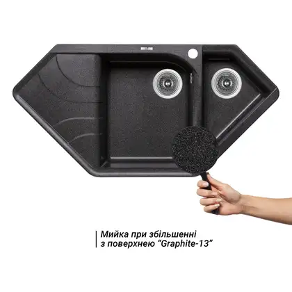 Кухонная мойка с дополнительной чашей Lidz 1000x500/225 GRF-13 (LIDZGRF131000500225) Кухонная мойка с дополнительной чашей Lidz 1000x500/225 GRF-13 (LIDZGRF131000500225)