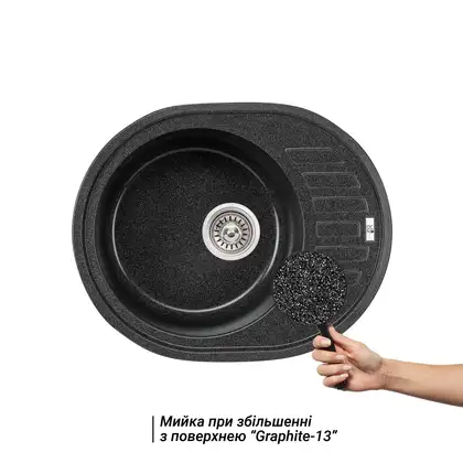 Lidz GRF-13 Кухонная мойка, графит (LIDZGRF13620500200)