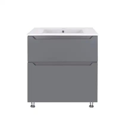 Комплект Qtap Scorpio 710х825х460 Graphite тумба напольная + раковина врезная QT1471TNВ7023070CG