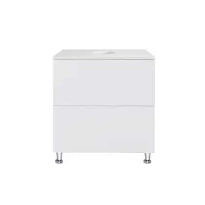 Тумба напольная Qtap Tern 600х616х469 White со столешницей и полотенцедержателем QT1773TNЛ601W (QT1780TNL601W)