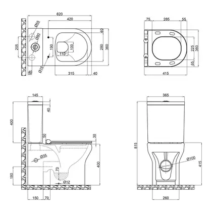 Унитаз-компакт Qtap Aquarius безободковый с сиденьем Soft-close QT2122C665PW Унитаз-компакт Qtap Aquarius безободковый с сиденьем Soft-close QT2122C665PW