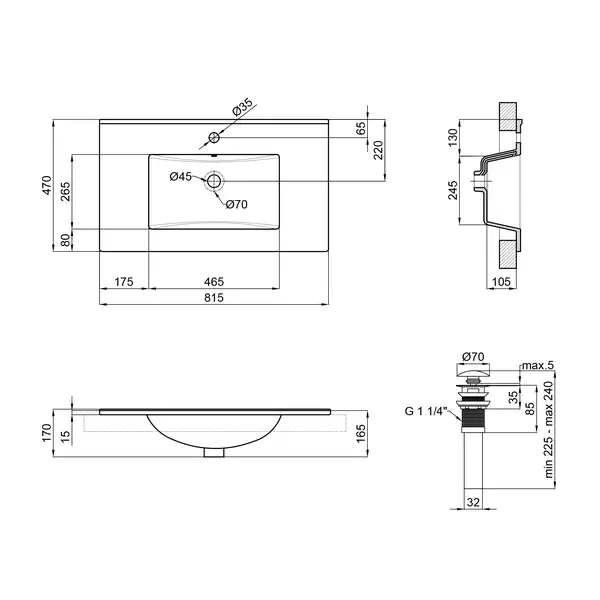 Раковина Qtap Albatross E 800х460х180 White с донным клапаном QT01119080EW Раковина Qtap Albatross E 800х460х180 White с донным клапаном QT01119080EW