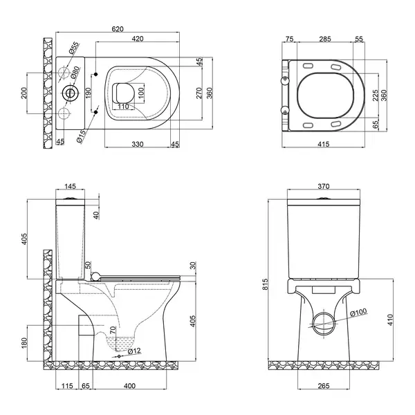 Унитаз-компакт Qtap Kolibri с сиденьем Soft-close QT1022C667PW Унитаз-компакт Qtap Kolibri с сиденьем Soft-close QT1022C667PW