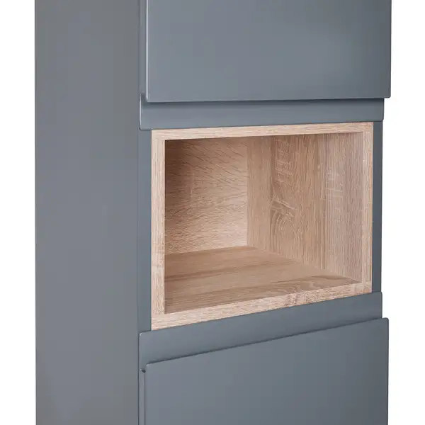Пенал напольный Qtap Robin 350х1950х316 Graphite/Whitish oak QT1376PN1652RGWO