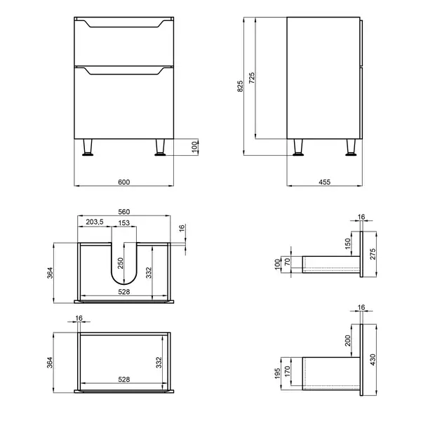 Тумба напольная Qtap Scorpio 605х825х460 Graphite QT1473TNВ602G Тумба напольная Qtap Scorpio 605х825х460 Graphite QT1473TNВ602G