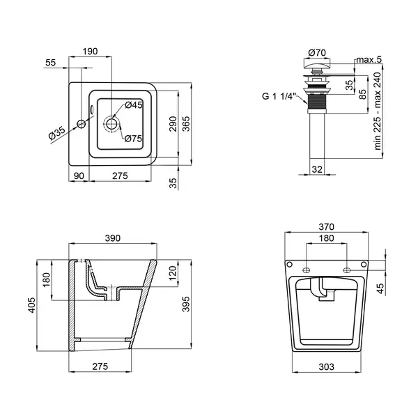 Раковина подвесная моноблок Qtap Tern 370х410х400 Matt black с донным клапаном QT1711G808MB Раковина подвесная моноблок Qtap Tern 370х410х400 Matt black с донным клапаном QT1711G808MB