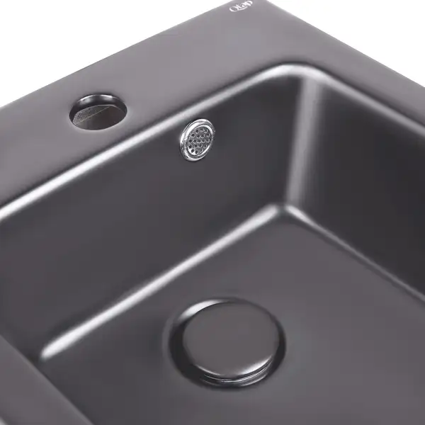 Раковина подвесная моноблок Qtap Tern 370х410х400 Matt black с донным клапаном QT1711G808MB Раковина подвесная моноблок Qtap Tern 370х410х400 Matt black с донным клапаном QT1711G808MB