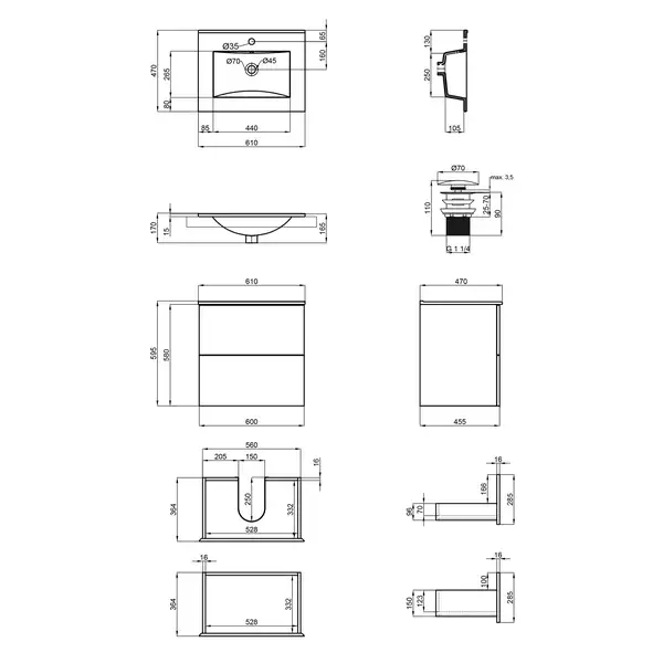 Комплект Qtap Tern 600х580х437 White тумба напольная + раковина врезная, с полотенцедержателем QT1772TPЛ6013060CW (QT1772TPL6013060CW) Комплект Qtap Tern 600х580х437 White тумба напольная + раковина врезная, с полотенцедержателем QT1772TPЛ6013060CW (QT1772TPL6013060CW)