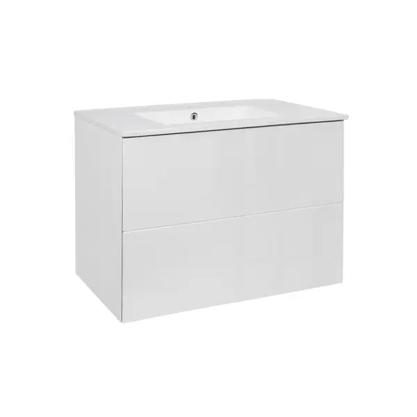 Комплект Qtap Tern 800х580х437 White тумба напольная + раковина врезная, с полотенцедержателем QT1772TPЛ8013080CW (QT1772TPL8013080CW)