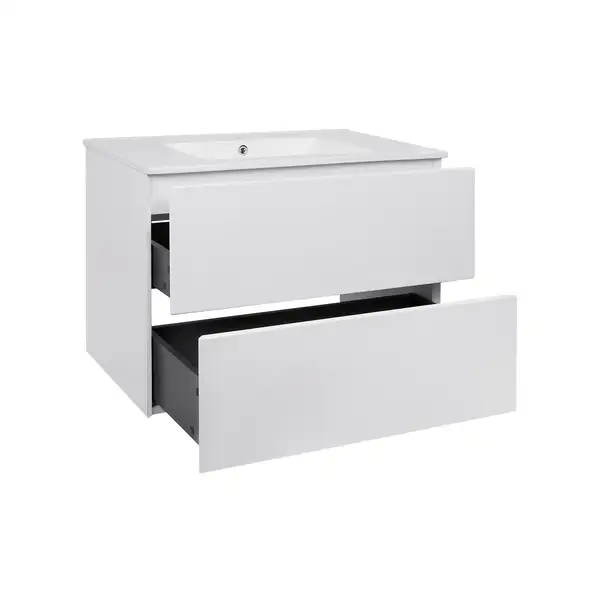 Комплект Qtap Tern 800х580х437 White тумба напольная + раковина врезная, с полотенцедержателем QT1772TPЛ8013080CW (QT1772TPL8013080CW)